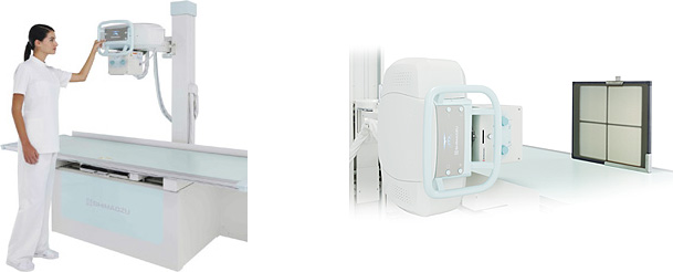 Offers Wide Radiographic Coverage Through a Combination of Tabletop Movement and X-Ray Tube Support